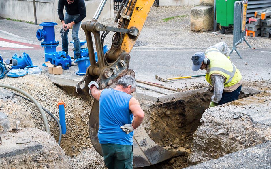 travaux assainissement Senantes